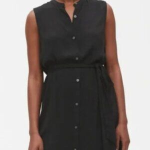 Gap Sleeveless maxi shirt button down black maxi dress Medium